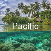 The vast Pacific Islands surrounded by the Ocean